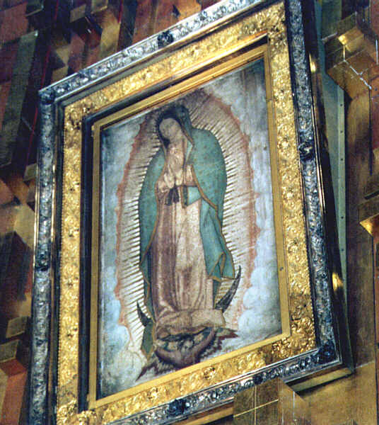 Mexico028a.JPG - La reliquia dell'immagine della Vergine sul poncho dell'indio Juan Diego