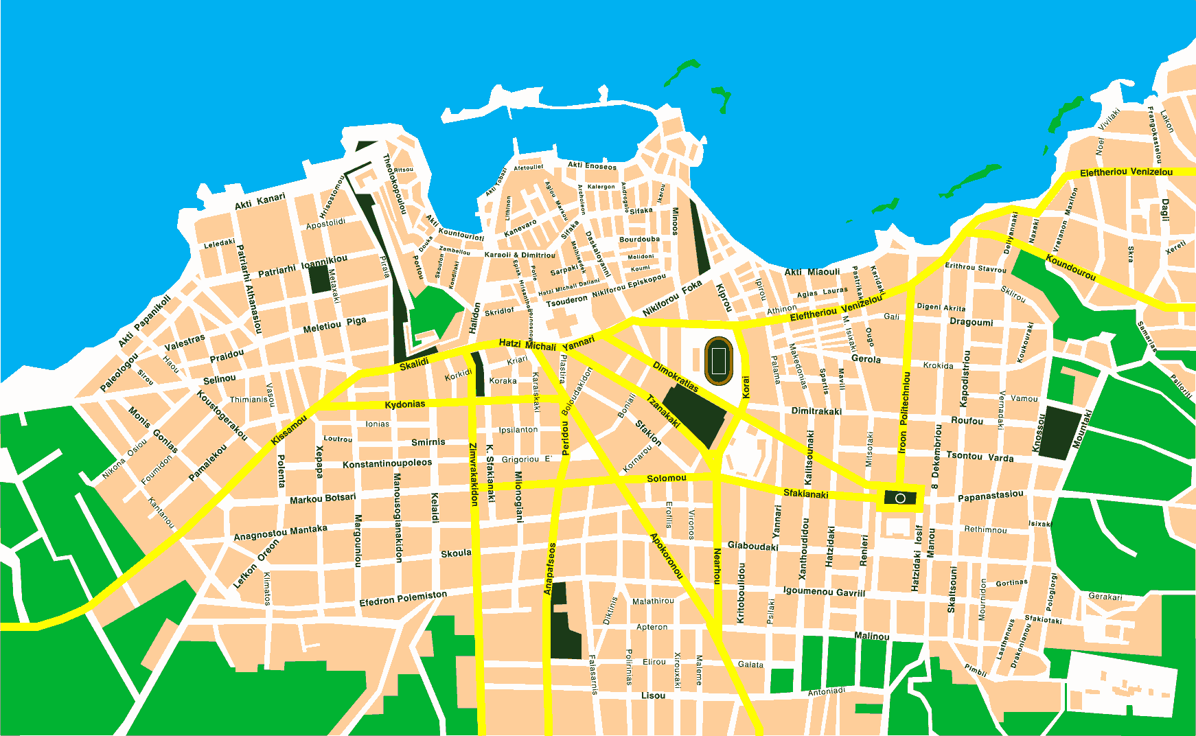 Mappa della città di Chania